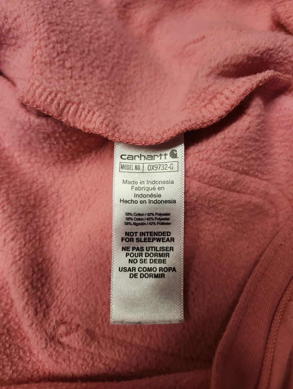 ☆ Carhartt Girl's Infant Hooded Zip Up Bodysuit Coverall Size 12 Months Pink - Picture 5 of 10